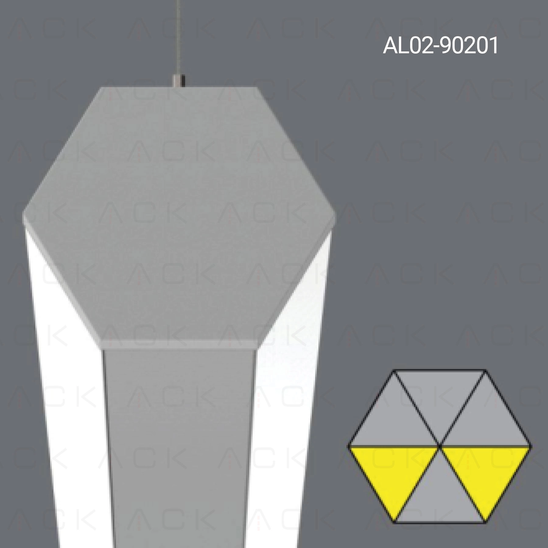 ACK 42W Altıgen LED Linear Armatür