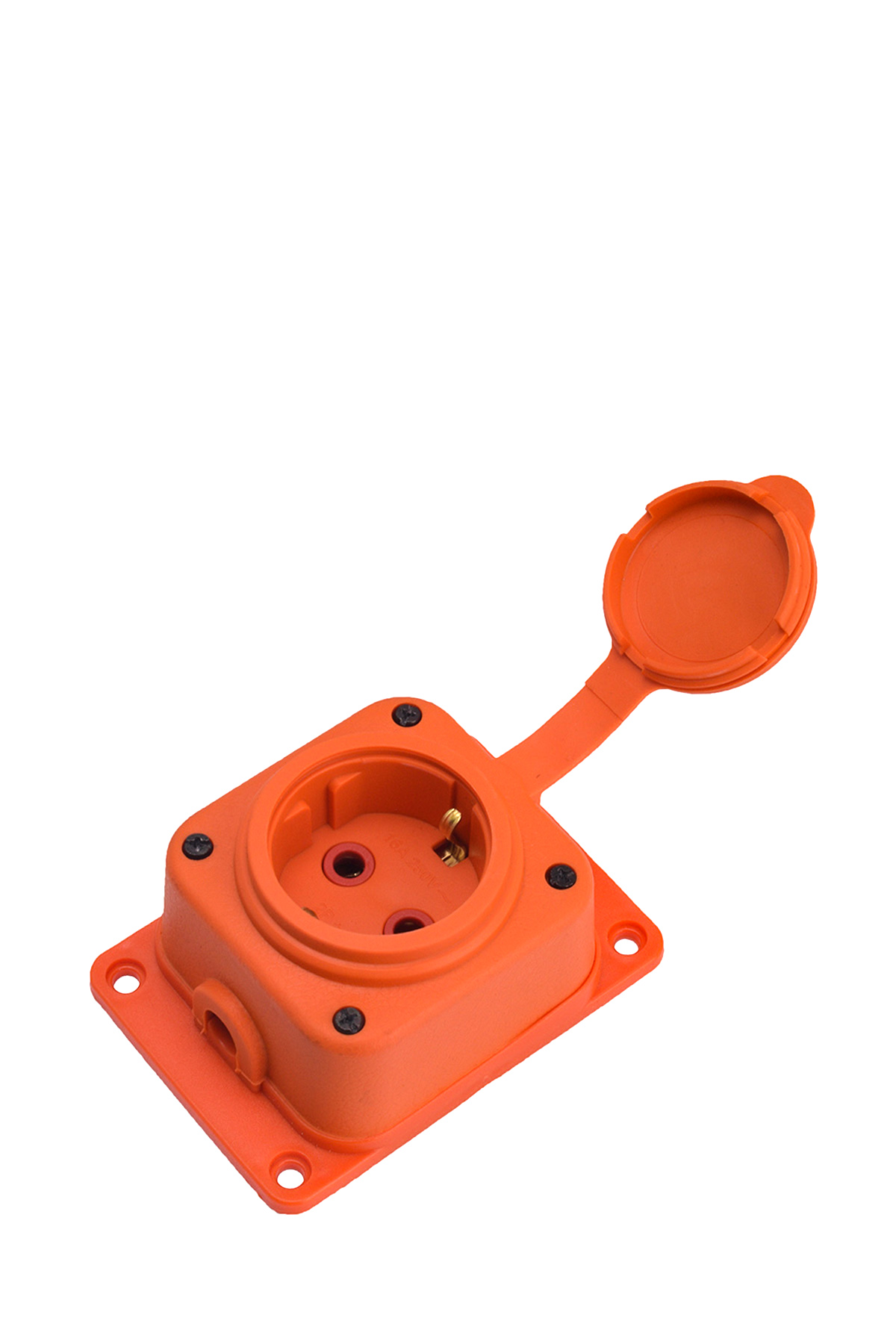 1-Way Socket Outlet – IP44 – Orange Color